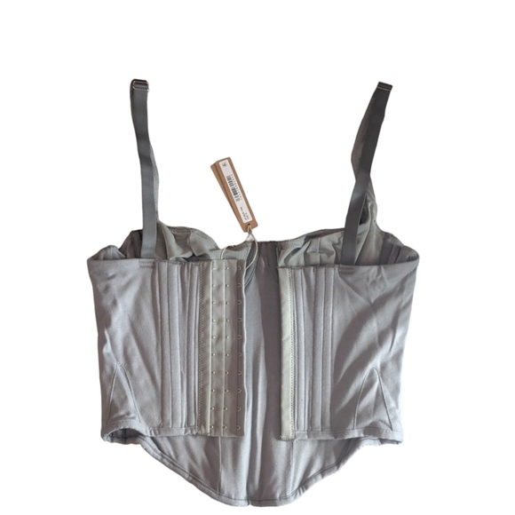 Skims | Cotton Corset Top | Charcoal - Picture 3 of 6